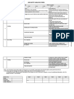 Job Safety Analysis Form: Main Activity: Date: Permit Nos. (Day 1-7)