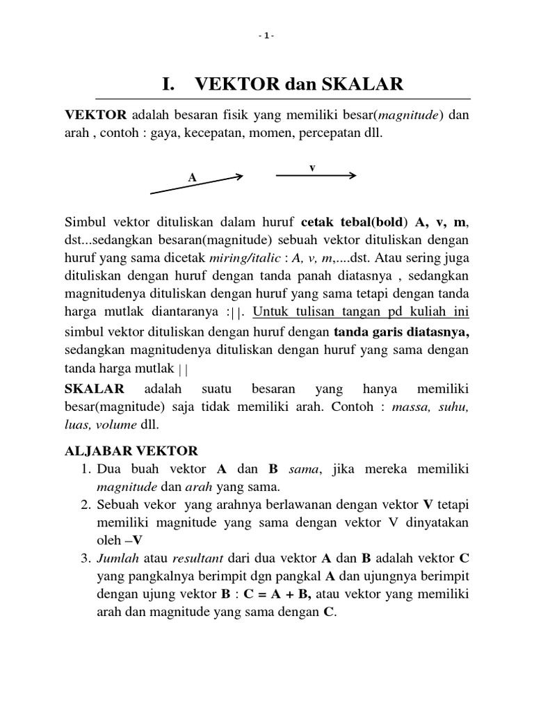 Vektor dan Skalar dalam Matematika | PDF | Metode & Bahan Ajar