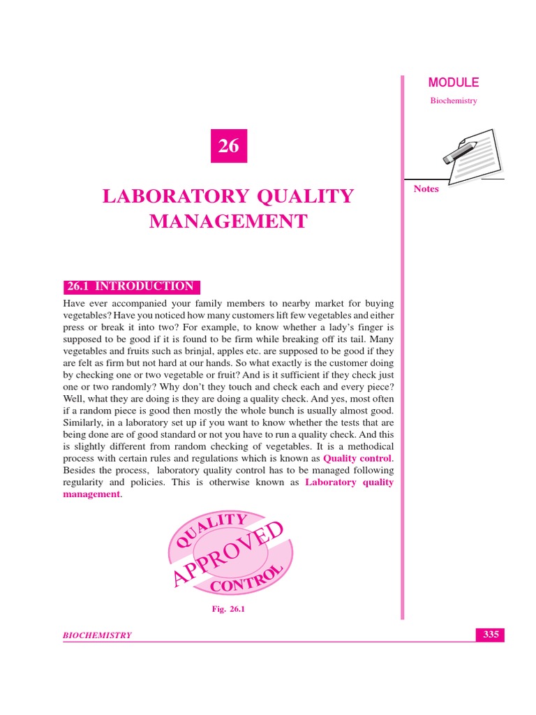 Laboratory Quality Management in Biochemistry | PDF | Accuracy And ...
