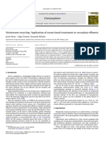 Wastewater Recycling-Application of Ozone Based Treatments To Secondary Effluents PDF