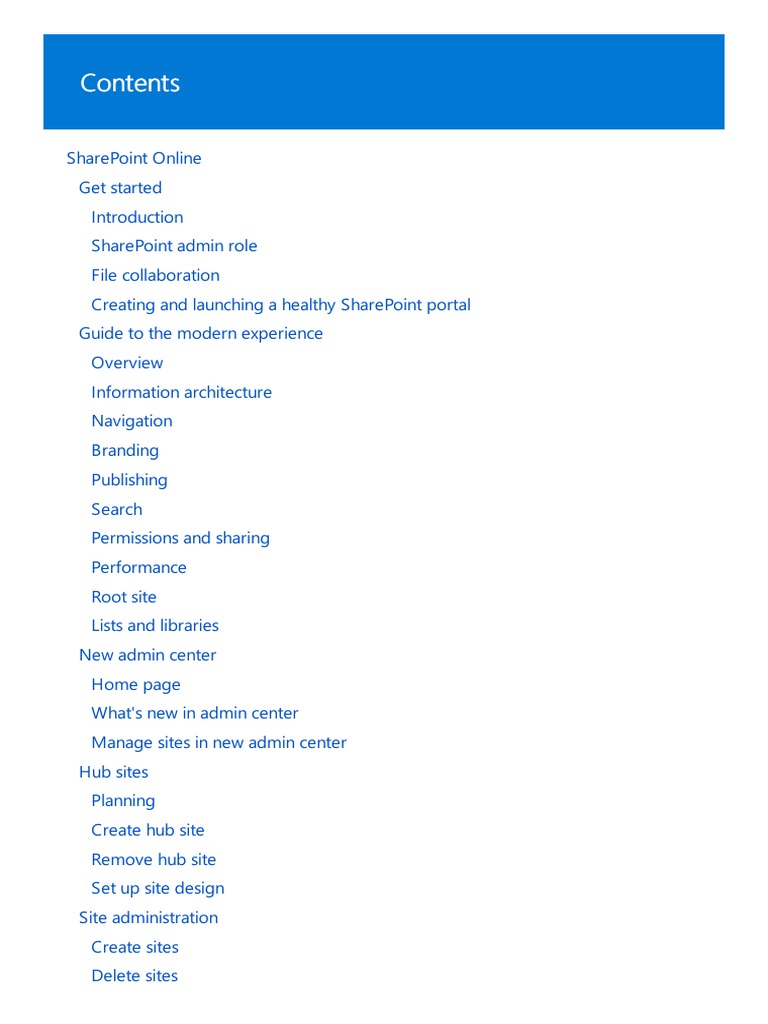 SharePoint Online Admin Guide | PDF | Share Point | Office 365