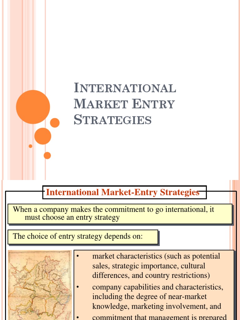 International Market Entry Strategies | PDF | Joint Venture | Market ...