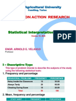 Training On Action Research: Statistical Interpretation of Data
