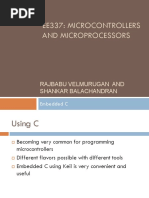 Ee337: Microcontrollers and Microprocessors: Rajbabu Velmurugan and Shankar Balachandran