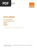 SYLLABUS - Cambridge IGCSE First Language English. For Examination in June and November 2014