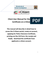 User Manual For Clearance Certificate On E-Citizen - Frontend-User PDF