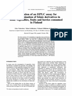 Application of An HPLC Assay For The Determination of Folate Derivatives in Some Vegetables, Fruits and Berries Consumed in Finland PDF