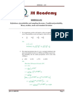 Definitions of Probability and Sampling Theorems, Conditional Probability, Mean, Median, Mode and Standard Deviation