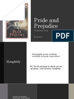 Pride and Prejudice: Vocabulary Words