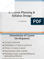 Course Planning & Syllabus Design Dimensions