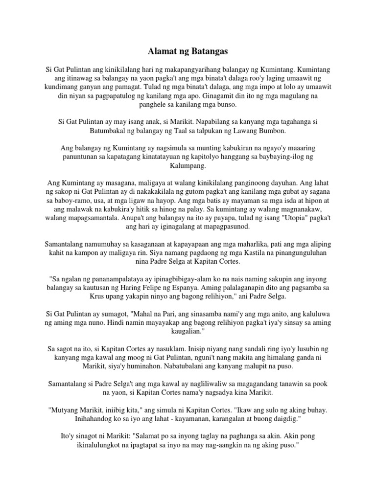 Alamat NG Batangas | PDF