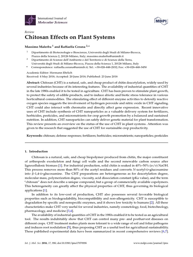 Chitosan Nanoparticles Preparation and Applications | PDF | Fertilizer ...