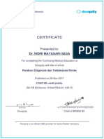 Certificate: Dr. Indri Mayasari Sesa