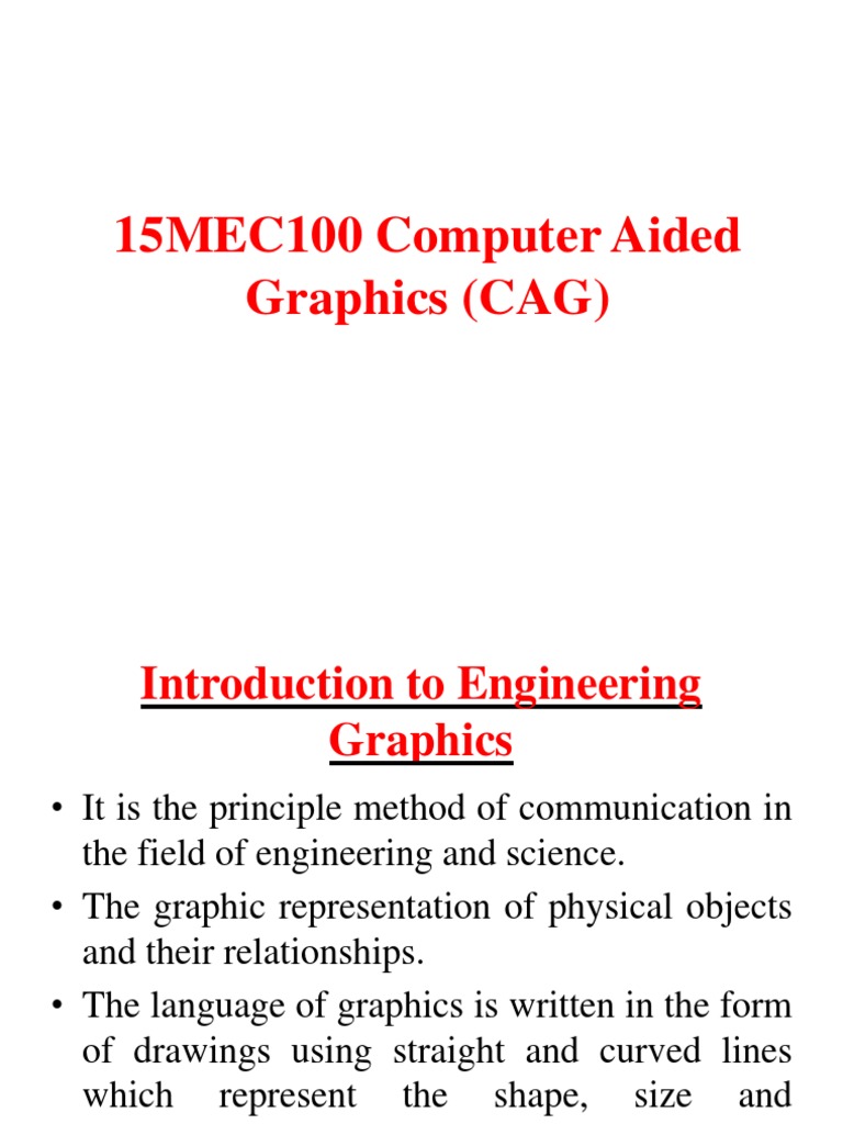 15MEC100 Computer Aided Graphics (CAG) | PDF | Computer Aided Design ...