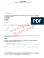 Exercises: CLASS - 10th Chapter - 1 (Development) Economics