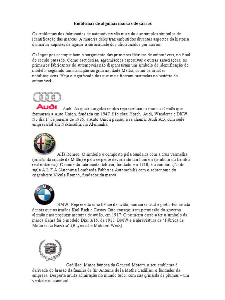 Significado Das Marcas | PDF | Audi | BMW