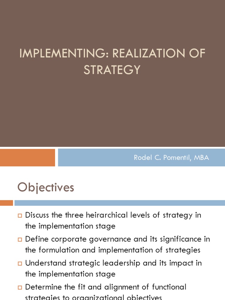 Strategy Implementation and Governance Guide | PDF | Career & Growth