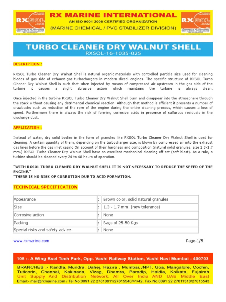 Turbo Cleaner Dry Walnut Shell TDS .. PDF Turbocharger Turbine