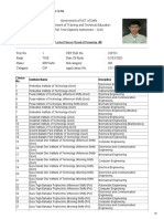 Test No.: 1 CET Roll No.: 100731 Rank: 7500 Date of Birth: 02/03/2003 Name: Shivam Subcategory: GN Category: GN Application No.: 1011091