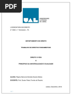 Trabalho Direito à Vida- Disciplina Direitos Fundamentais