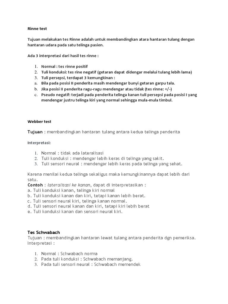 Rinne Test | PDF