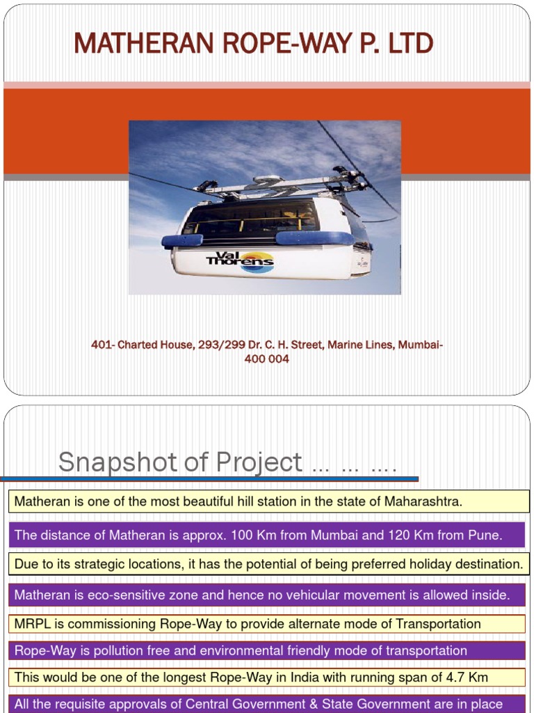Matheran Ropeway Project Overview | PDF | Transport | Tourism