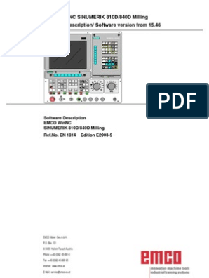 Sinumerik840D Mill en E | PDF | Subroutine | Computer Keyboard