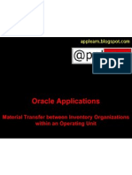 Oracle Applications: Material Transfer Between Inventory Organizations Within An Operating Unit