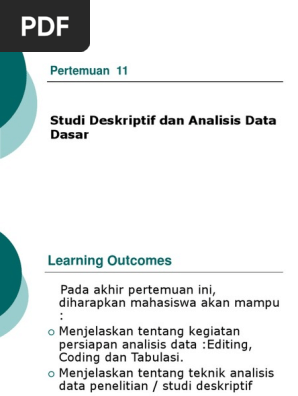 Analisa Data Dasar Pdf