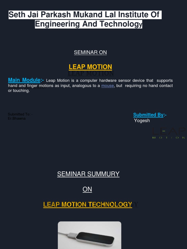 Leap Motion Technology Seminar | PDF