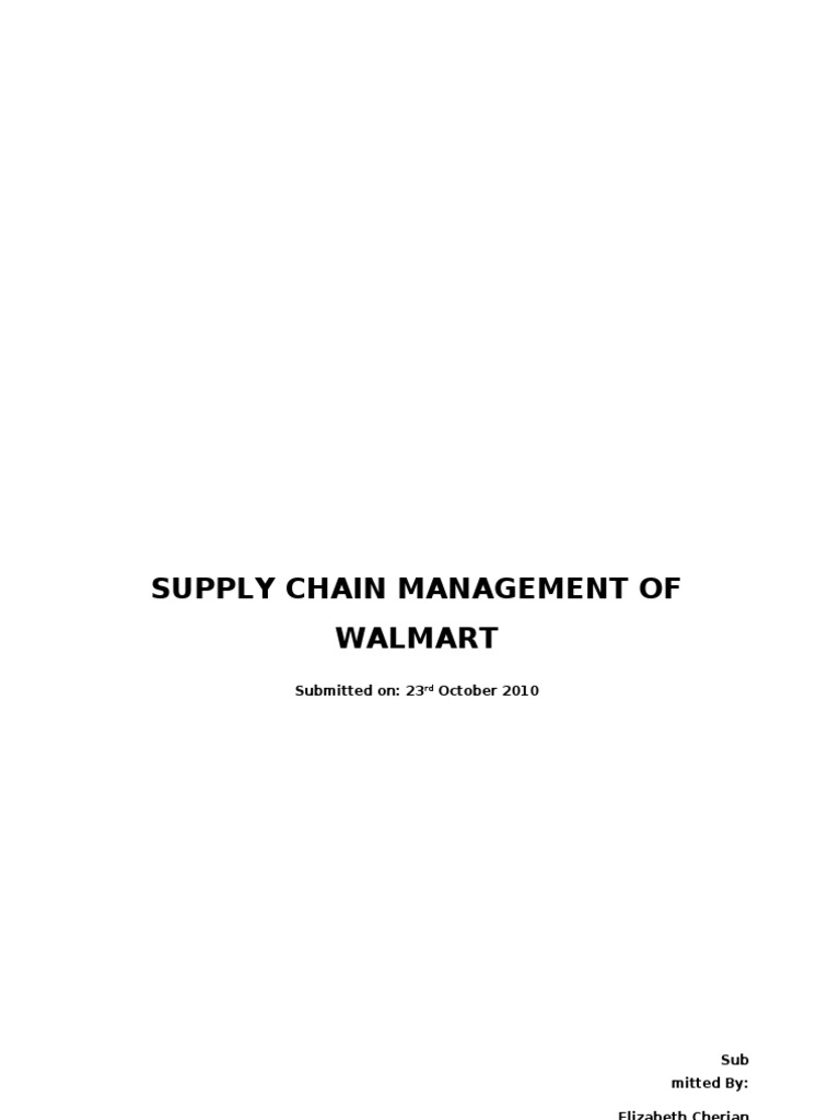 Walmart Supply Chain Management Insights | PDF