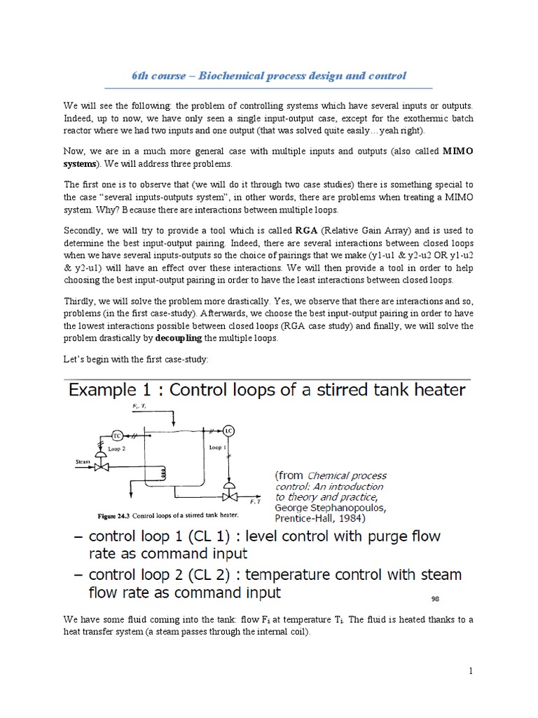 Course of Process Control | PDF | Control Theory | Chemical Kinetics