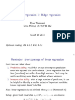 Modern Regression 1: Ridge Regression: Ryan Tibshirani Data Mining: 36-462/36-662