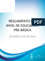 Reglamento Del Nivel de Educacion Pre-Basica Honduras