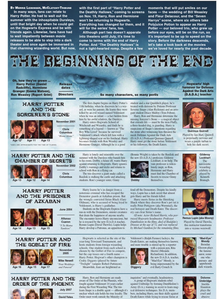 Harry Potter Movie Timeline Overview | PDF | Fantasy Tropes ...