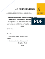 Determinación de la concentración de polvo atmosférico en Trujillo 2019