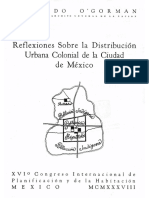 Reflexiones sobre la distribución urbana colonial de la Ciudad de México. Edmundo O'Gorman 