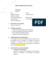 Informe Individual Del Programa de Orientación Vocacional.