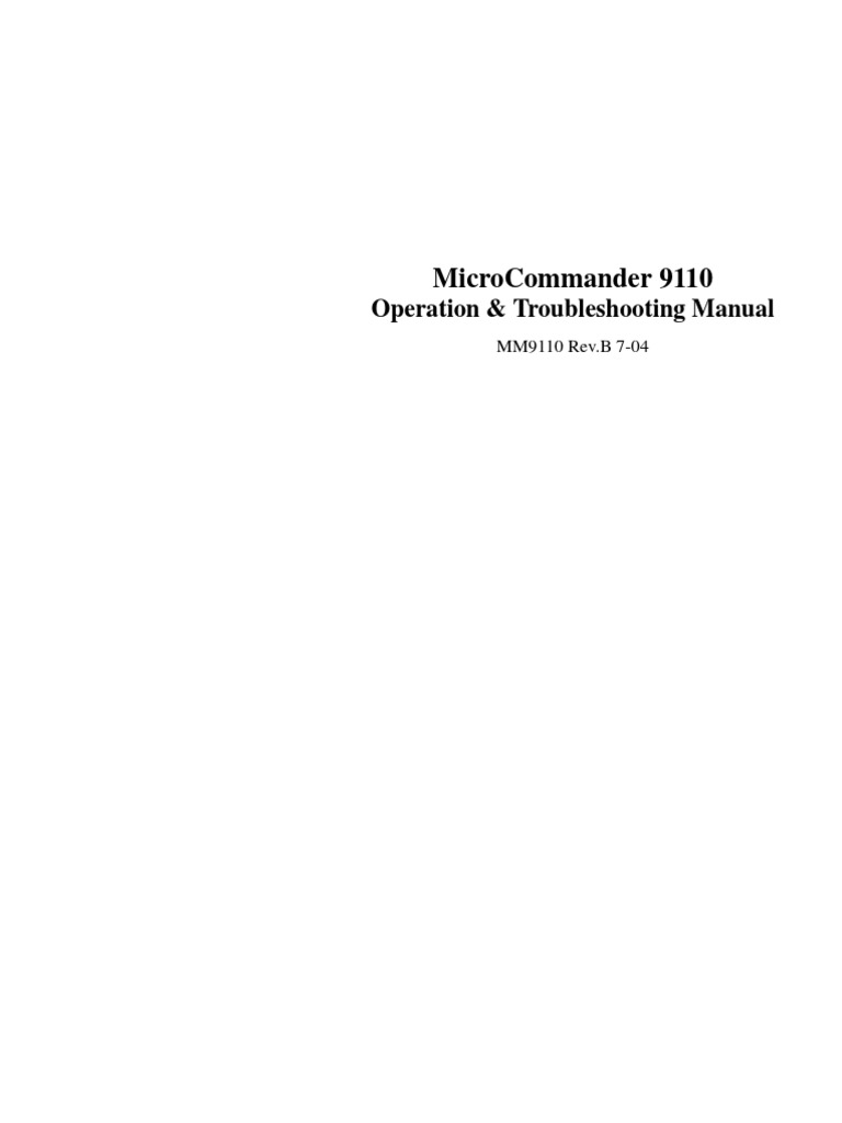 MM9110 RevB 7-04 MicroCommander Operation Manual INGLIES | PDF ...