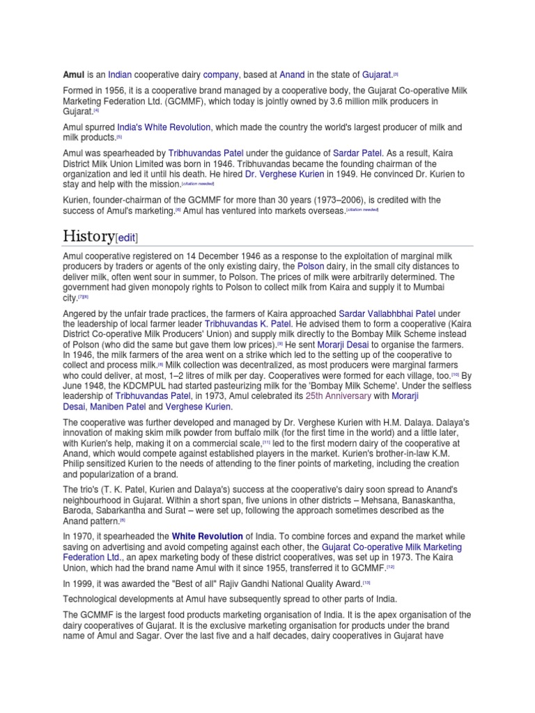 THE STORY OF AMUL intelligence overview