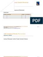 Pre Contract: C&P Compliance Review Detailed Worksheet
