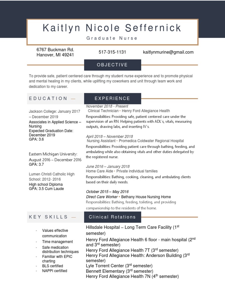 Nurse Residency Resume PDF Nursing Home Care Nursing
