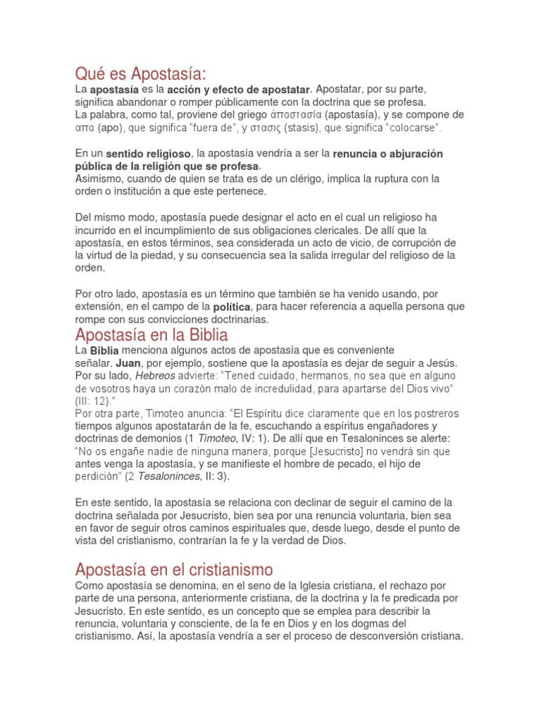 Apostasía | PDF | Apostasía | Fe