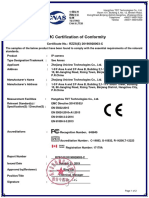 EMC Certification of Conformity: Certificate No.: RZZS (E) 20190928003-C