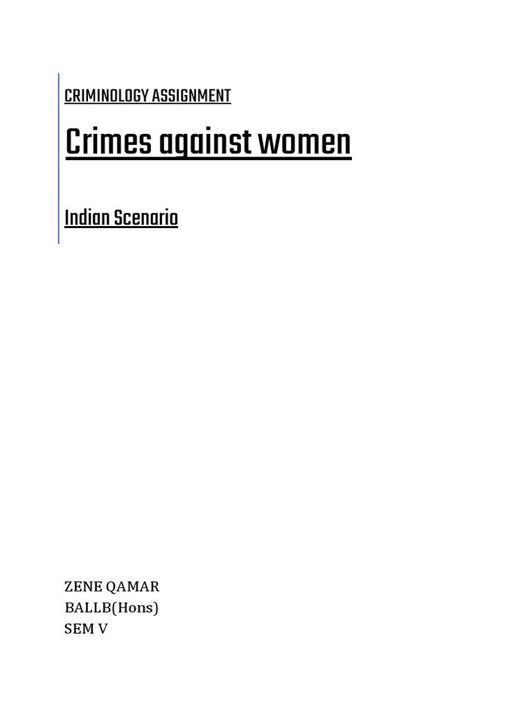 Crimes Against Women in India | PDF | Violence Against Women | Sexual ...