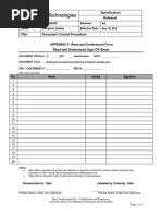 Specification Released: Document #: DOC000038 Revision: AA Owner: Salvacion Guelas Effective Date: Dec 10, 2018