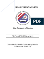 Universidad Peruana Unión: Organigrama - 2019