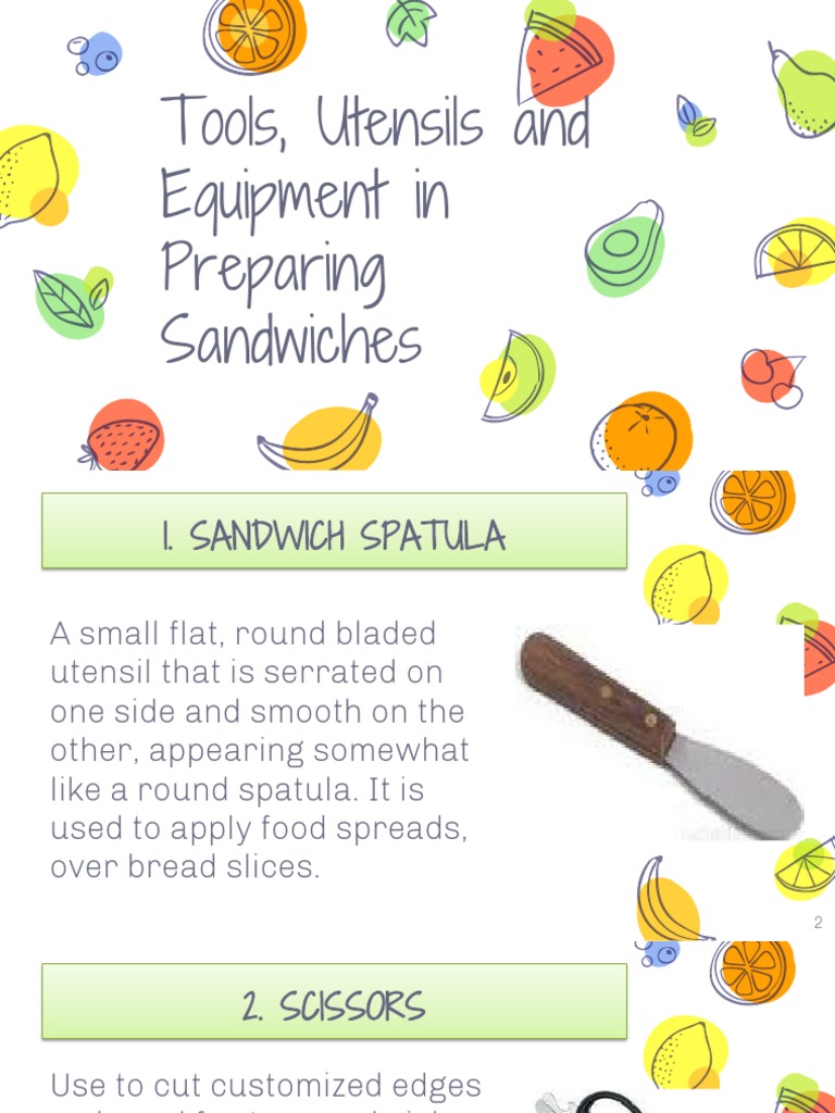 Tools, Utensils and Equipment in Preparing Sandwiches PDF Knife Blade