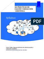 Buenas Prácticas de Referenciación y Redacción Científica - Syllabus PDF