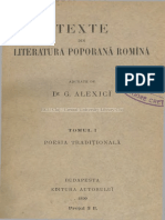 Texte Din Literatura Poporană Română 1899